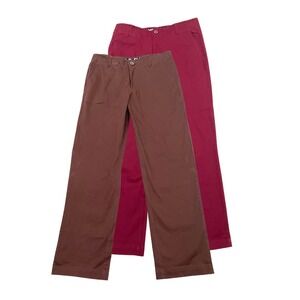 NEW DIXXON D FLEXX Pants (LOT OF 2) Men's 34x30 Red / Brown Chino Workwear NWOT